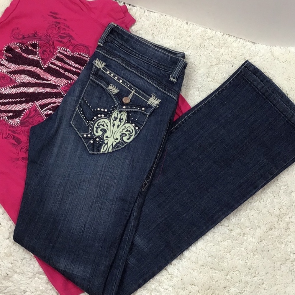 Chinese Laundry studded bootcut jeans